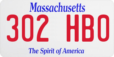 MA license plate 302HB0