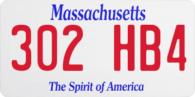 MA license plate 302HB4