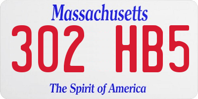 MA license plate 302HB5