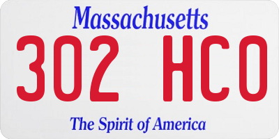 MA license plate 302HC0