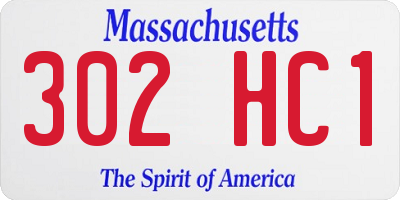 MA license plate 302HC1