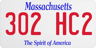 MA license plate 302HC2