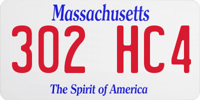 MA license plate 302HC4