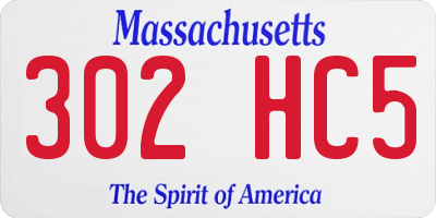 MA license plate 302HC5