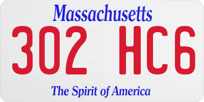 MA license plate 302HC6