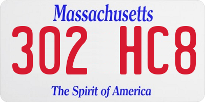 MA license plate 302HC8