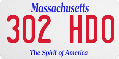 MA license plate 302HD0