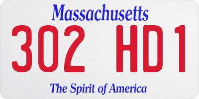 MA license plate 302HD1