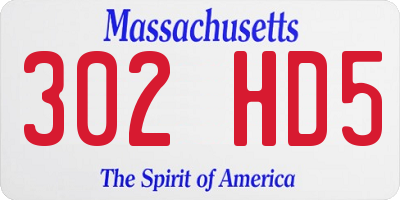 MA license plate 302HD5