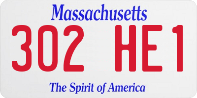 MA license plate 302HE1