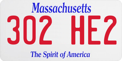 MA license plate 302HE2