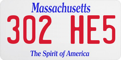 MA license plate 302HE5