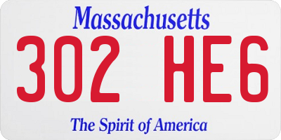 MA license plate 302HE6