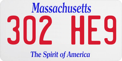 MA license plate 302HE9