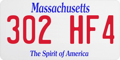 MA license plate 302HF4