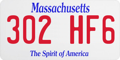 MA license plate 302HF6
