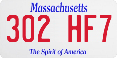 MA license plate 302HF7