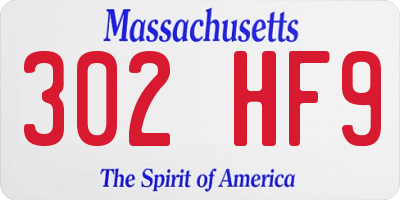 MA license plate 302HF9