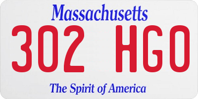 MA license plate 302HG0