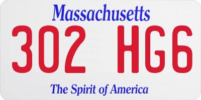 MA license plate 302HG6