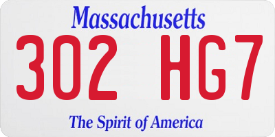 MA license plate 302HG7