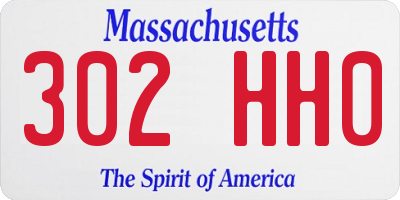 MA license plate 302HH0