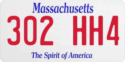 MA license plate 302HH4
