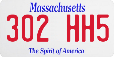 MA license plate 302HH5