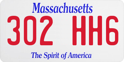 MA license plate 302HH6