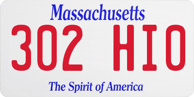 MA license plate 302HI0