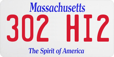MA license plate 302HI2