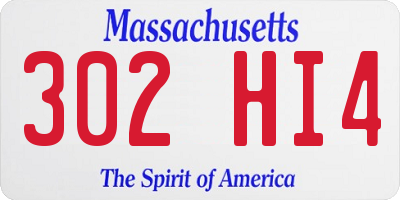 MA license plate 302HI4