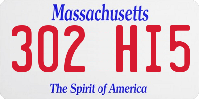 MA license plate 302HI5