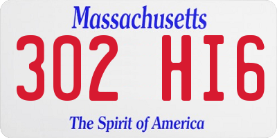 MA license plate 302HI6