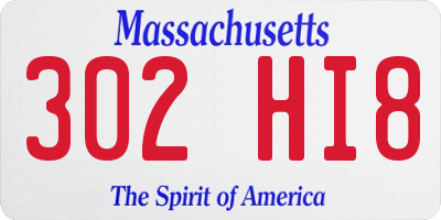 MA license plate 302HI8