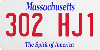 MA license plate 302HJ1