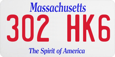 MA license plate 302HK6