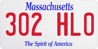 MA license plate 302HL0