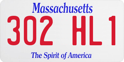 MA license plate 302HL1