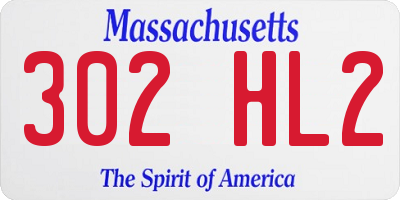 MA license plate 302HL2