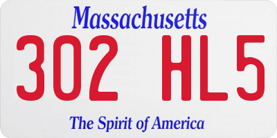 MA license plate 302HL5