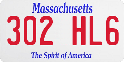 MA license plate 302HL6