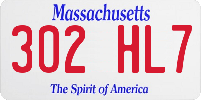 MA license plate 302HL7