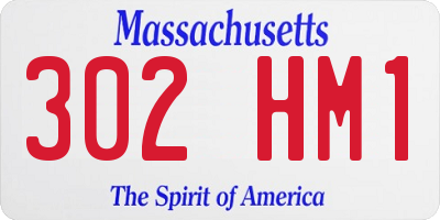 MA license plate 302HM1