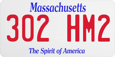 MA license plate 302HM2