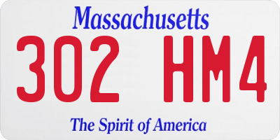 MA license plate 302HM4