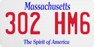 MA license plate 302HM6