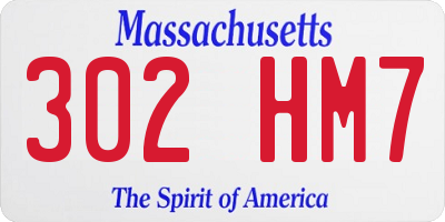 MA license plate 302HM7