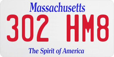 MA license plate 302HM8