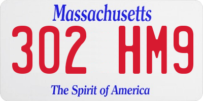 MA license plate 302HM9